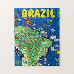 Cartoon-Karte von Brasilien