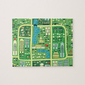 Cartoon-Karte von Peking-Puzzlespiel