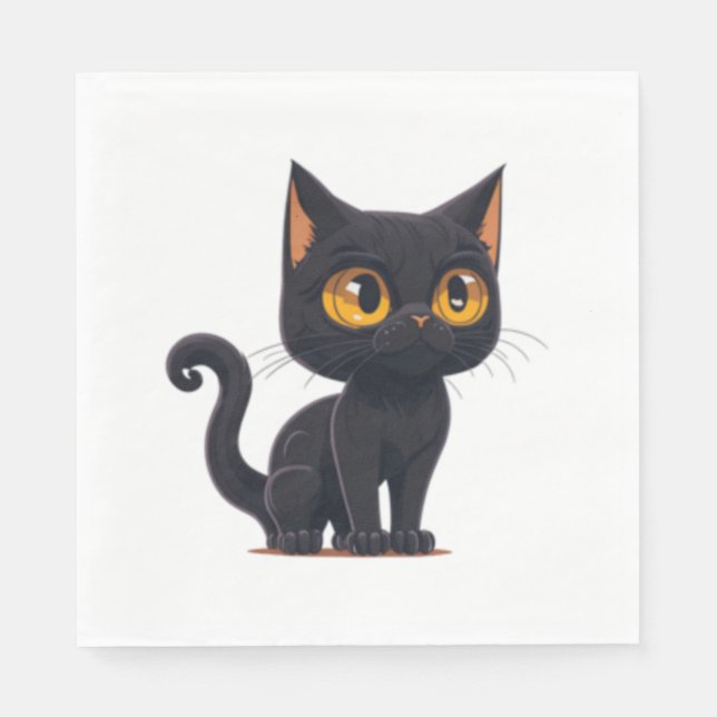 Cartoon Katze 2 Serviette (Vorderseite)