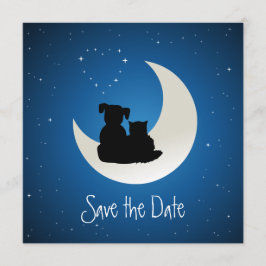 Cartoon Katze und Hunde Seeleute Save the Date