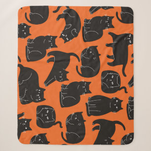 Cartoon Katzen Handgezeichnetes Muster Sherpadecke