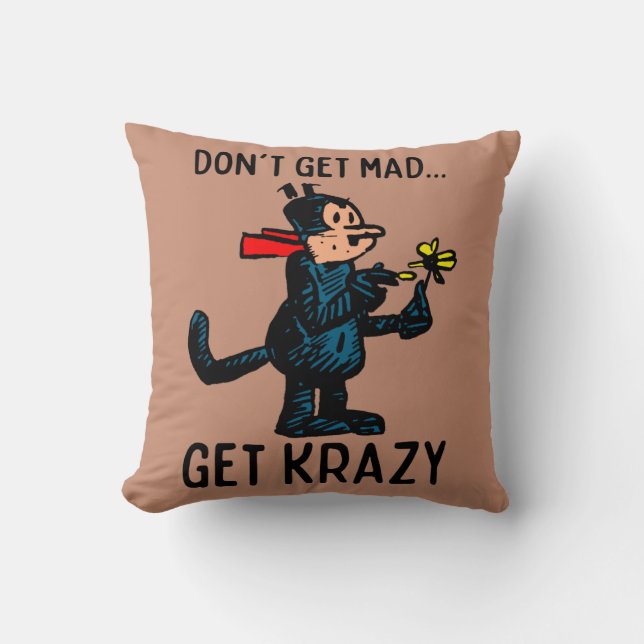 Cartoon Katzenkatze im Retro-Stil Kissen (Vorderseite)