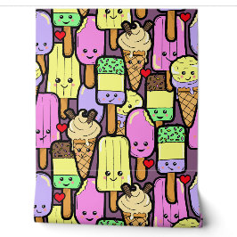Cartoon Kawaii Food Characters Kinder Schlafzimmer Tapete