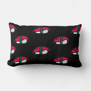 Cartoon Kawaii Sushi, Fischreis & Meeresalgen Lendenkissen