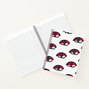 Cartoon Kawaii Sushi, Fischreis & Meeresalgen Notizbuch