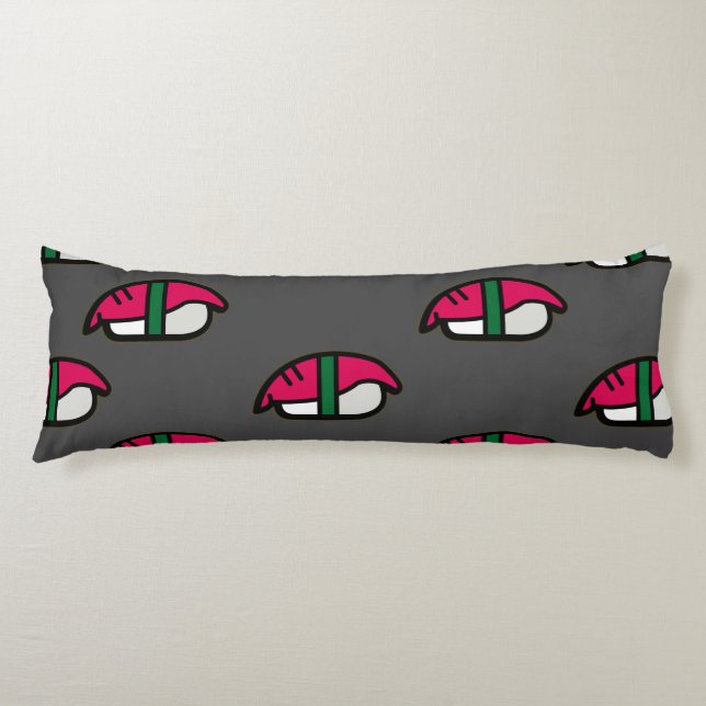 Cartoon Kawaii Sushi, Fischreis & Meeresalgen Seitenschläferkissen (Vorderseite)