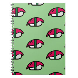 Cartoon Kawaii Sushi, Fischriese & Seetang-Noteboo Notizblock