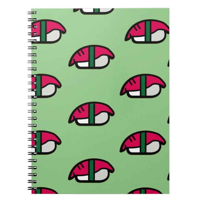 Cartoon Kawaii Sushi, Fischriese & Seetang-Noteboo Notizblock (Vorderseite)