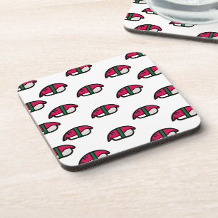 Cartoon Kawaii Sushi, Fischriese und Meeresalgen Getränkeuntersetzer