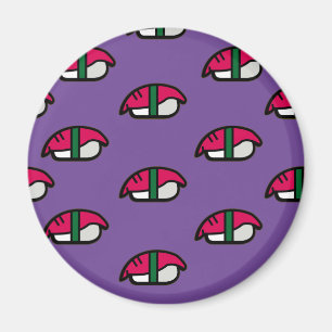 Cartoon Kawaii Sushi, Fischriese und Meeresalgen Magnet