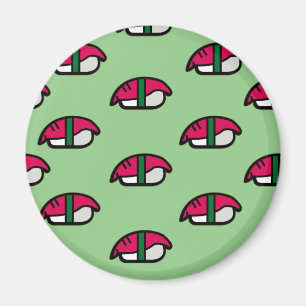 Cartoon Kawaii Sushi, Fischriese und Seetang Magnet