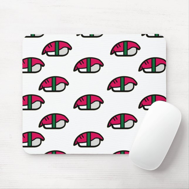 Cartoon Kawaii Sushi, Fish Rice & Seaweed Mousepad (Mit Mouse)