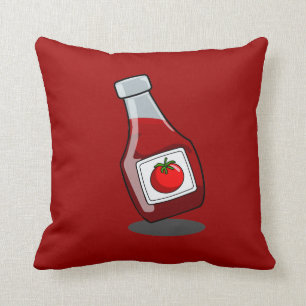 Cartoon-Ketschup-Flasche Kissen
