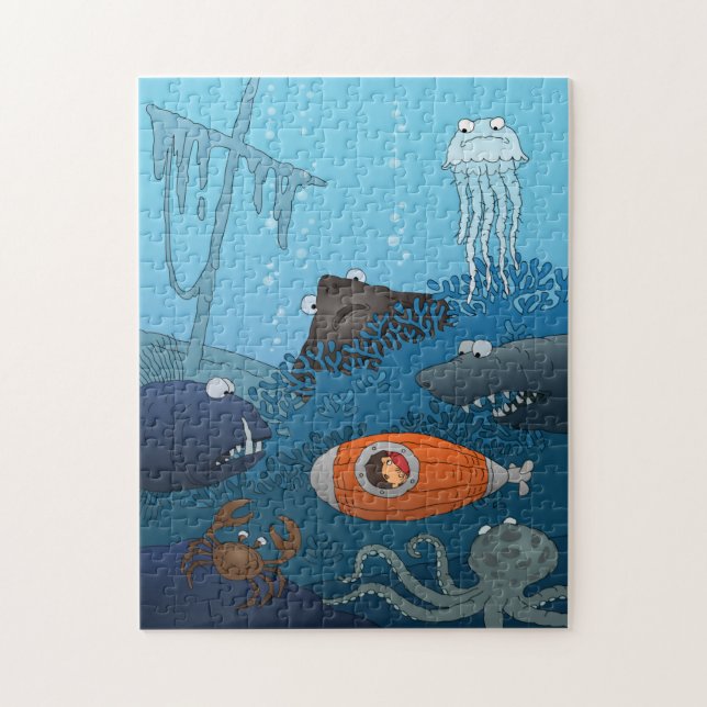 Cartoon Kid U-Boot-Welt (Vertikal)