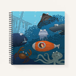 Cartoon Kid U-Boot-Welt Notizbuch