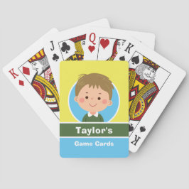 Cartoon Kind blonde Personalisiert Spielkarten