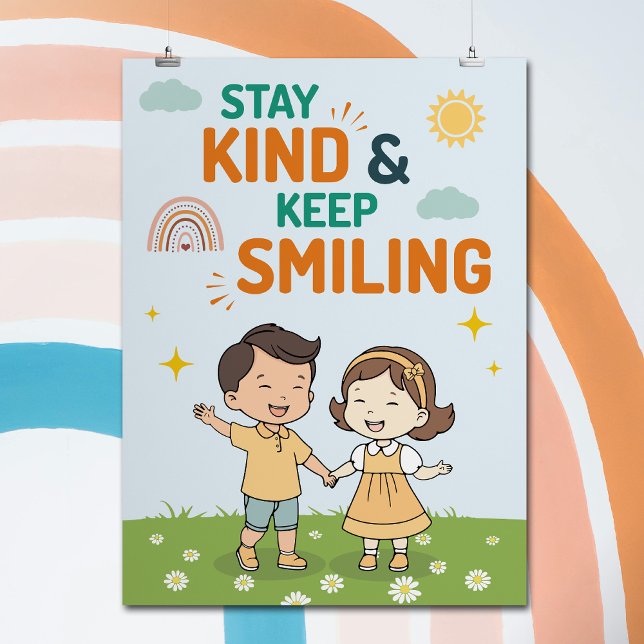 Cartoon-Kindheit Lächeln Inspiration Zitat Kinderz Poster (Von Creator hochgeladen)