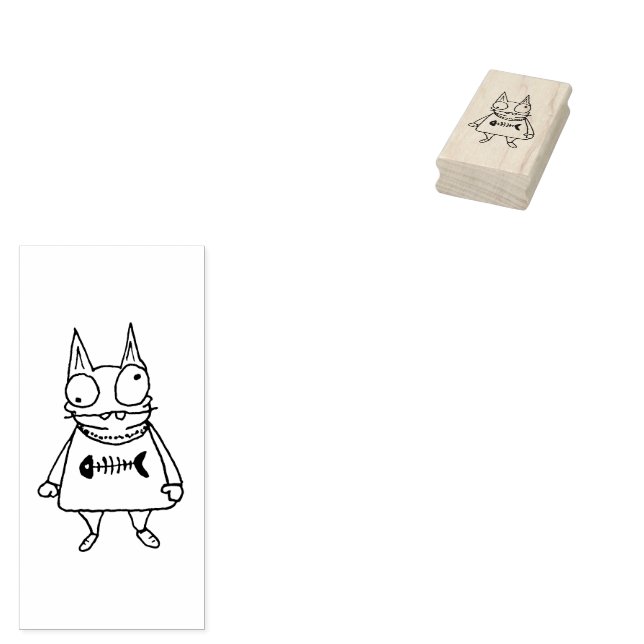 Cartoon Kitten Gummistempel (Stempel)