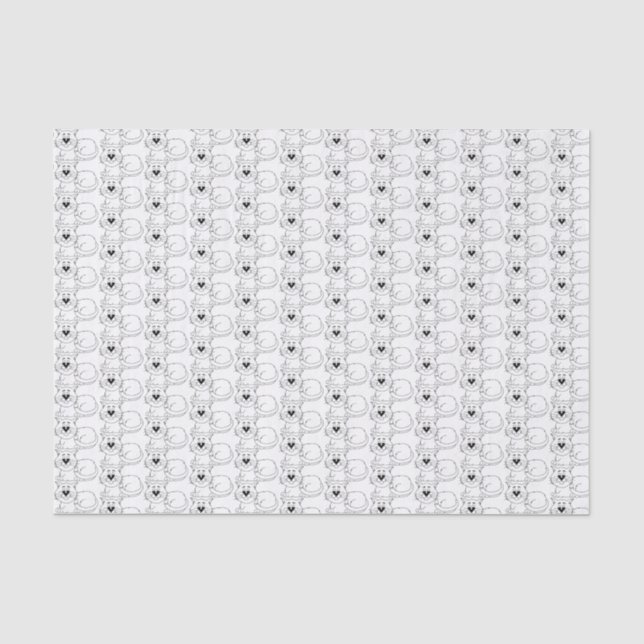 Cartoon Kitty Cat Tissue Paper Seidenpapier (Vorderseite)