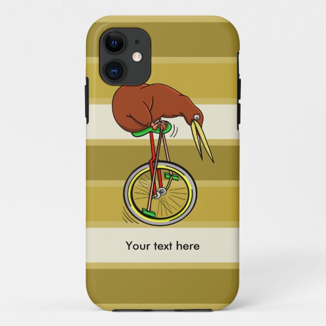 Cartoon Kiwi Bird Unicyling Case-Mate iPhone Hülle (Rückseite)