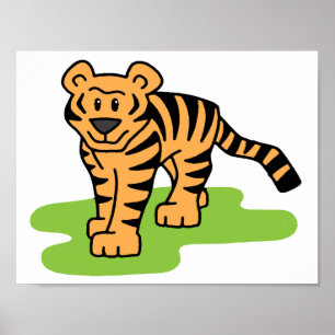 Cartoon-Klipp-Kunst-bengalischer Tiger-große Katze Poster