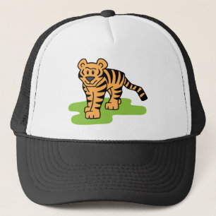 Cartoon-Klipp-Kunst-bengalischer Tiger-große Katze Truckerkappe