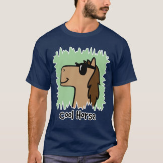 Cartoon-Klipp-Kunst-cooles Pferdetragende T-Shirt