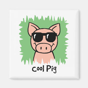 Cartoon-Klipp-Kunst-cooles Schwein mit Magnet