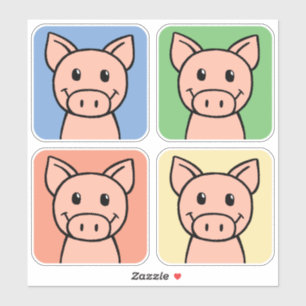 Cartoon-Klipp-Kunst, die Piggie Piggy Schweine Aufkleber