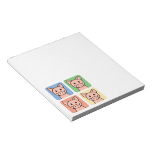 Cartoon-Klipp-Kunst, die Piggie Piggy Schweine Notizblock