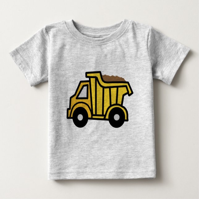 Cartoon-Klipp-Kunst mit einem Bau-Kipper Baby T-shirt (Vorderseite)