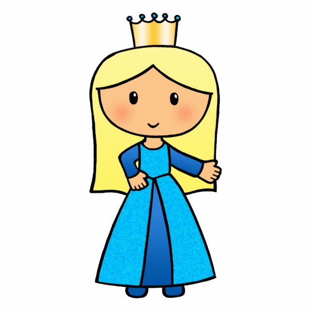 Cartoon-Klipp-Kunst-niedliche blonde Prinzessin im Freistehende Fotoskulptur (Vorne)
