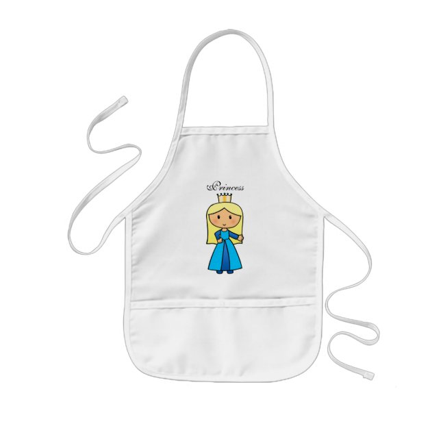 Cartoon-Klipp-Kunst-niedliche blonde Prinzessin im Kinderschürze (Vorne)