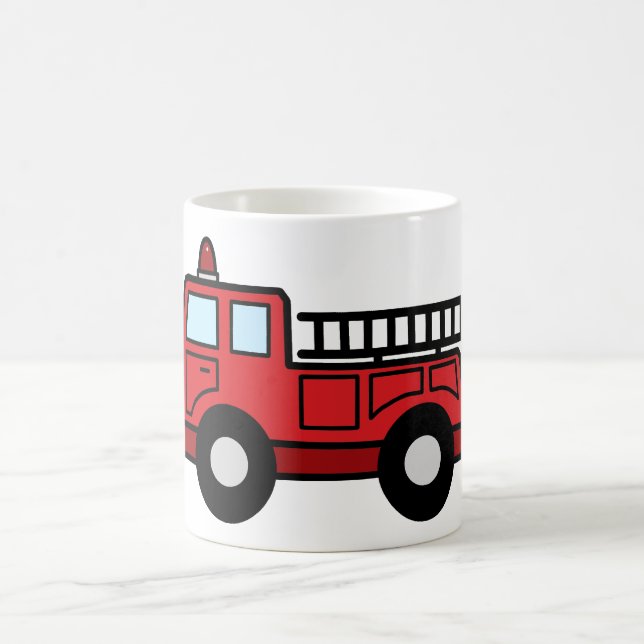 Cartoon-Klipp-Kunstfiretruck-Notfahrzeug-LKW Kaffeetasse (Mittel)