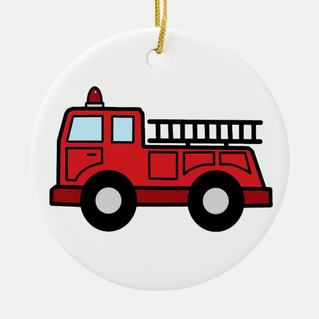 Cartoon-Klipp-Kunstfiretruck-Notfahrzeug-LKW Keramikornament (Vorne)