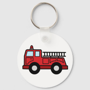Cartoon-Klipp-Kunstfiretruck-Notfahrzeug-LKW Schlüsselanhänger