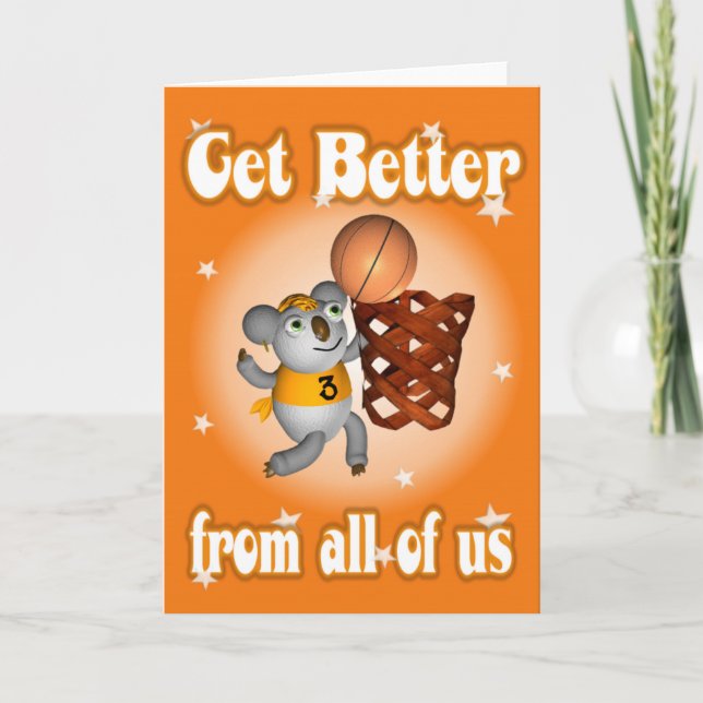 Cartoon Koala Basketball Basketball Gute Karte (Vorderseite)