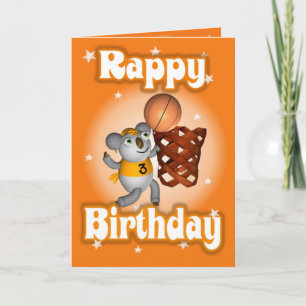 Cartoon Koala Basketball Glückwunsch zum Geburtsta Karte