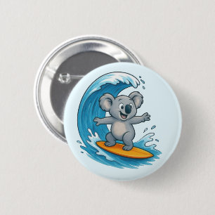 Cartoon Koala Bear Button