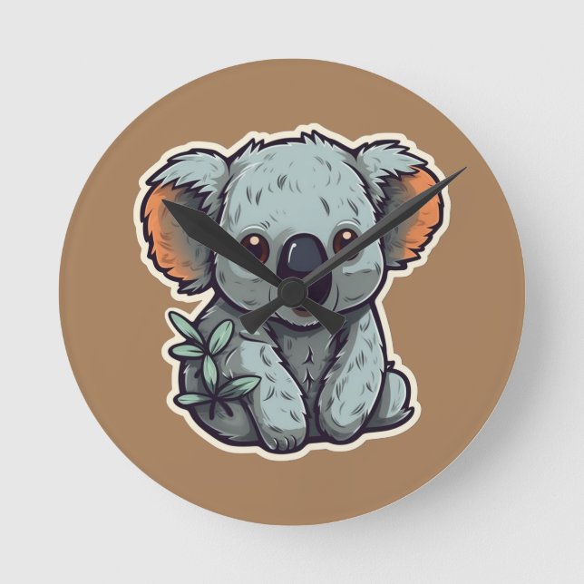 CARTOON KOALA BEAR RUNDE WANDUHR (Vorderseite)