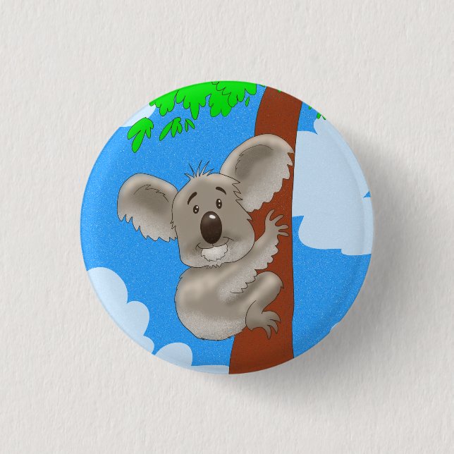 Cartoon Koala Button (Vorderseite)