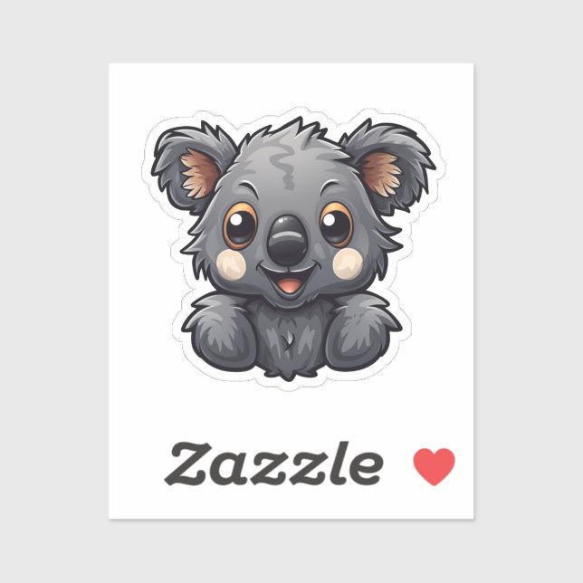 Cartoon Koala-Illustration Aufkleber (Blatt)