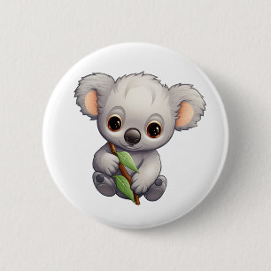Cartoon Koala-Illustration Button