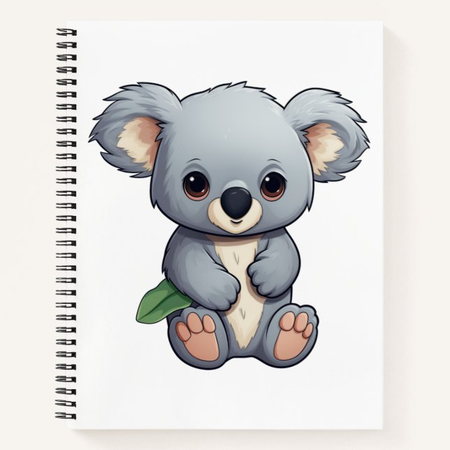 Cartoon Koala-Illustration Notizbuch (Vorderseite)