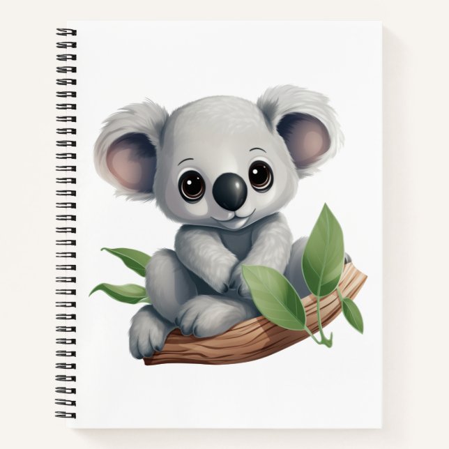 Cartoon Koala-Illustration Notizbuch (Vorderseite)