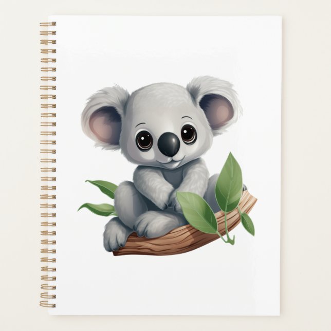 Cartoon Koala-Illustration Planer (Vorderseite)