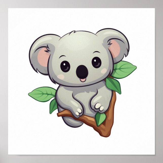 Cartoon Koala-Illustration Poster (Vorne)