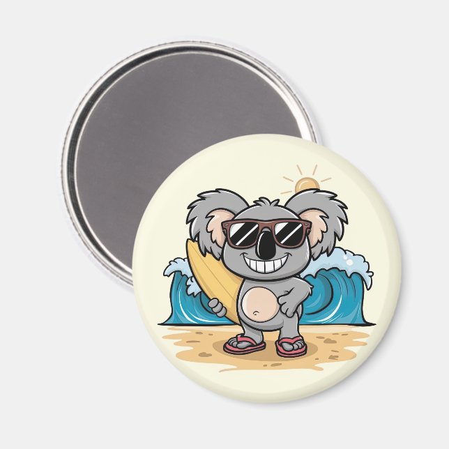 Cartoon Koala Magnet (Vorderseite/Rückseite)
