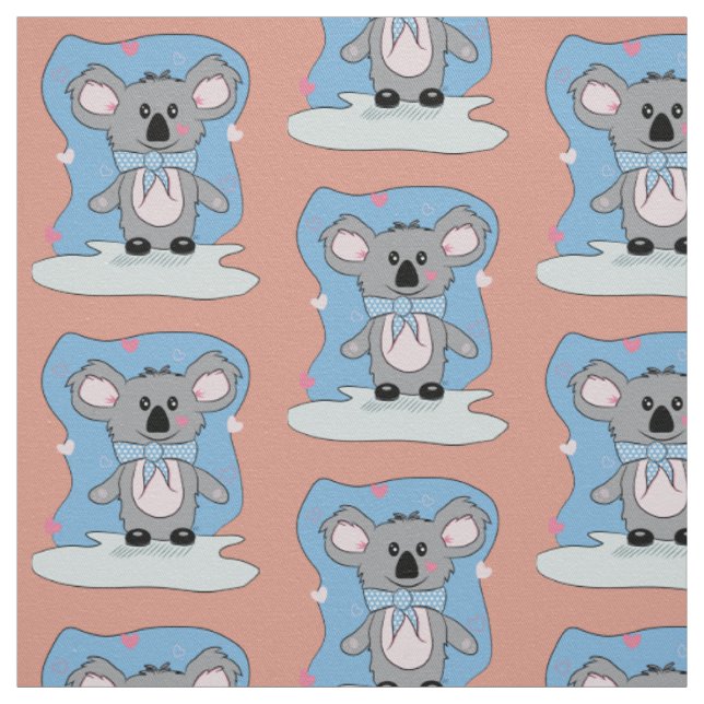 Cartoon Koala mit Herz-Kid-Fabrik Stoff (Muster)