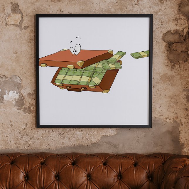 Cartoon-Koffer voll mit Geldautomaten Poster (Von Creator hochgeladen)